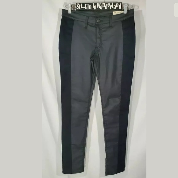 Rag & Bone Coated Split Skinny Jeans Sz 30 Black - Picture 2 of 7